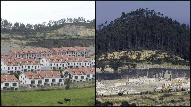 Las máquinas de Tragsa terminaron esta semana de demoler todas las casas. El vídeo muestra la evolución de los trabajos de derribo.