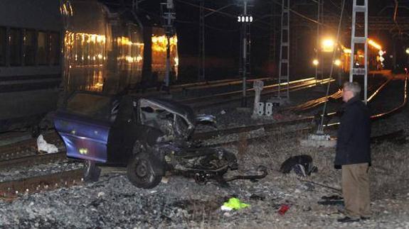 Estado en el que quedó el coche accidentado.