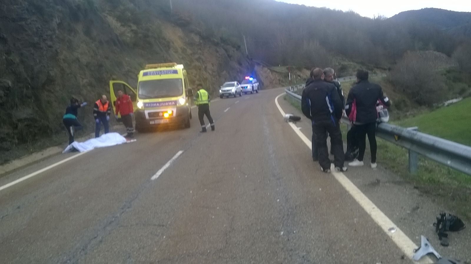 Imagen del lugar en que se produjo el siniestro a media tarde del sábado.