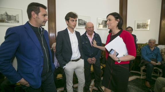 Juan José García, Alejandro Marcos, Rogelio Gómez y Gema Igual, ayer en la presentación de la feria.