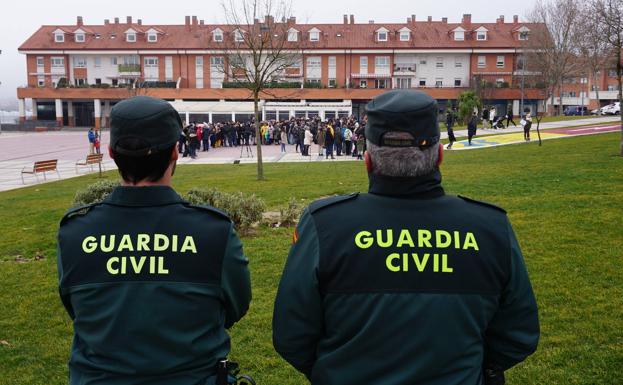 Agentes de la Guardia Civil velaron por la normalidad de la concentración. 