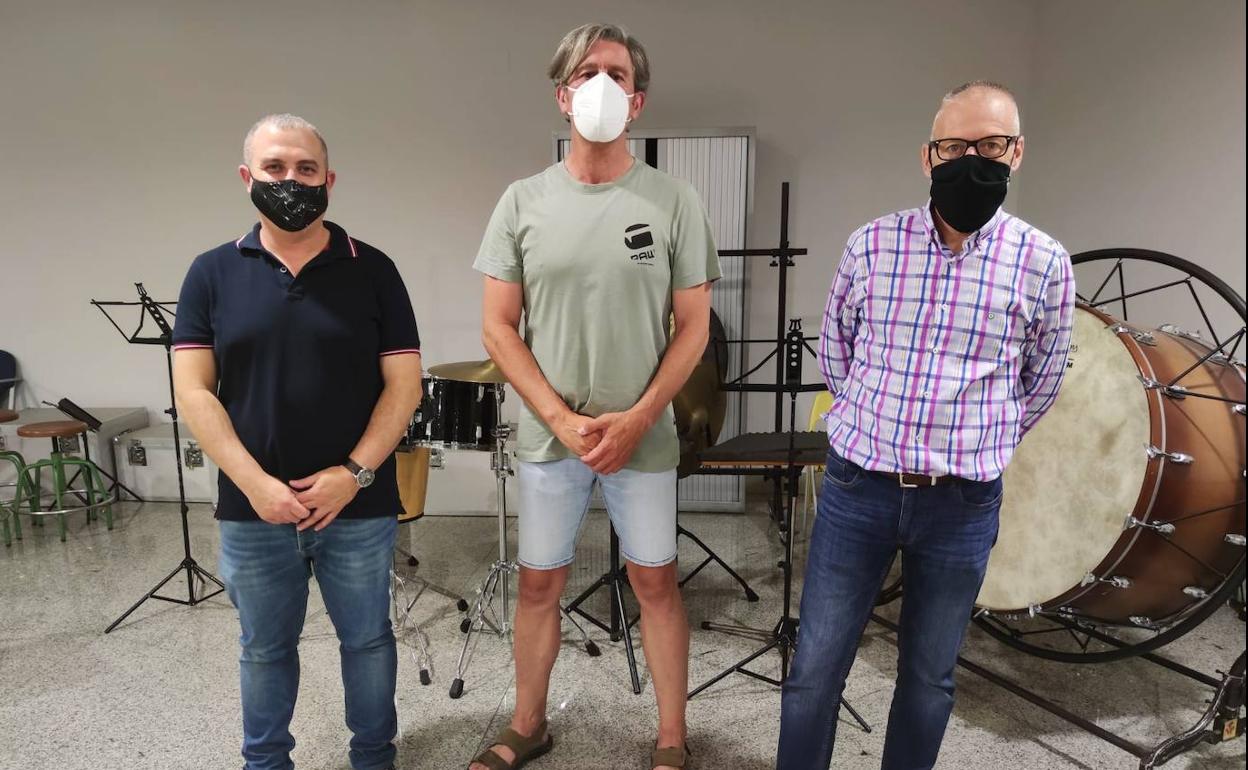 David Rivas, compositor, Diego Cebrián, director BSA, y Juan Pablo Rodríguez, presidente BSA. 