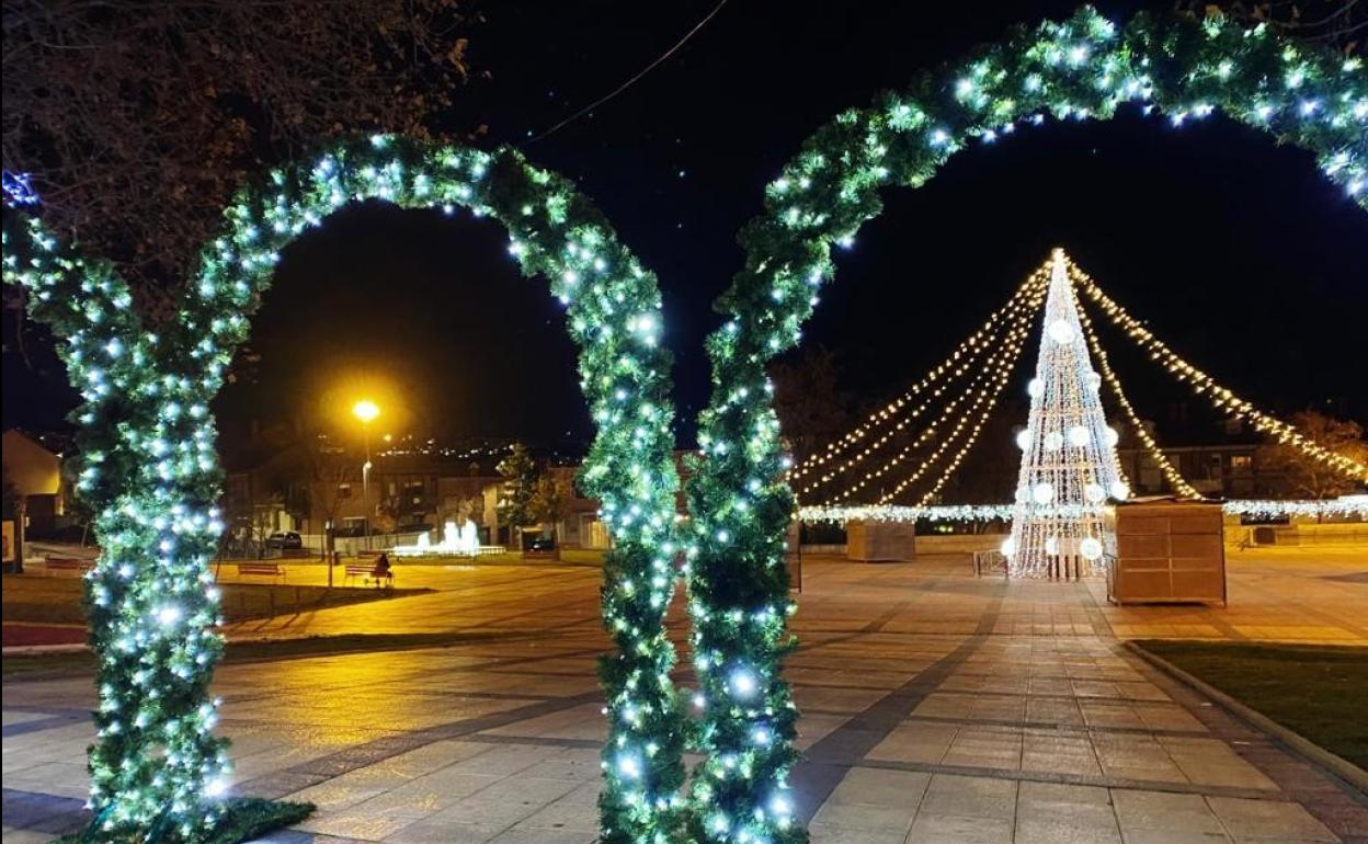 Iluminación de la Navidad del año pasado en la plaza España de La Flecha. 