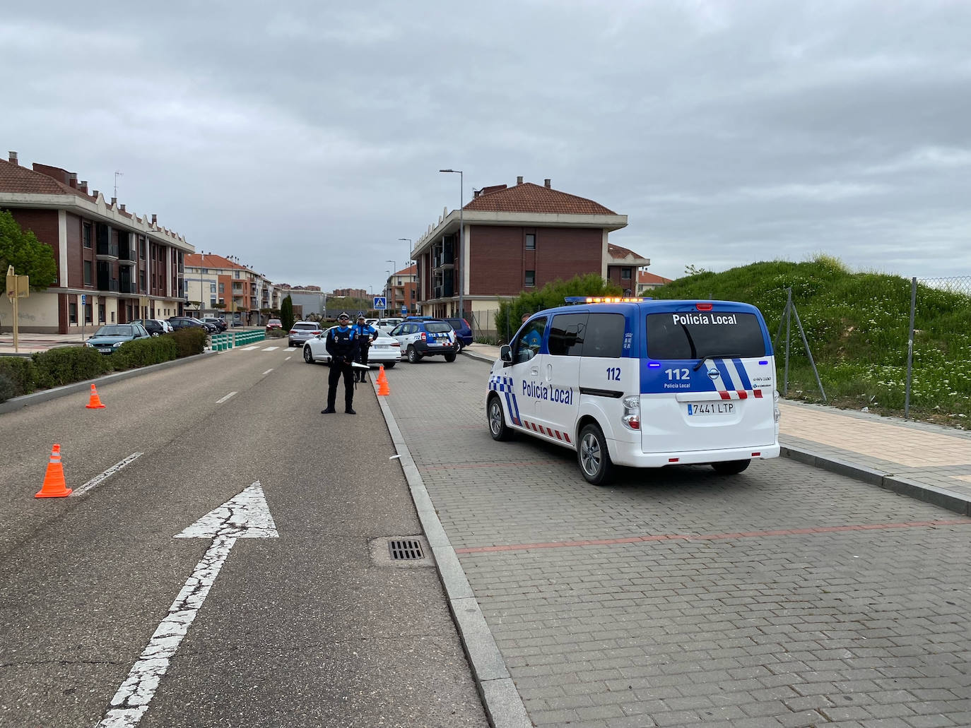 Control de seguridad desplegado en Arroyo en la tarde del viernes