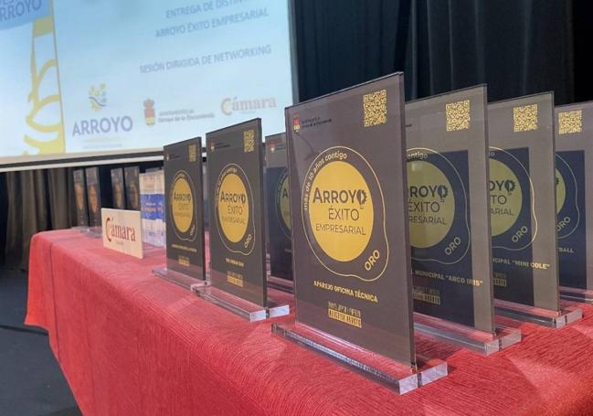 Galardones 'Arroyo Éxito Empresarial' entregados en 2022 a las Empresas de Arroyo.