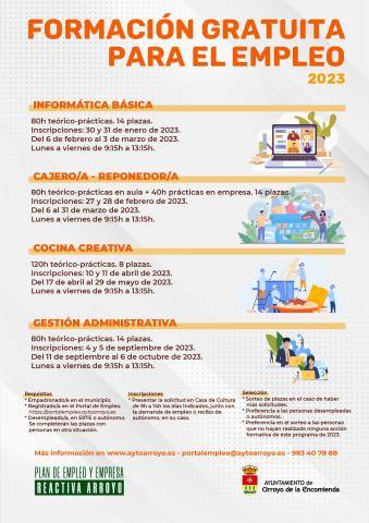 Imagen - Cartel informativo sobre las formaciones para el empleo