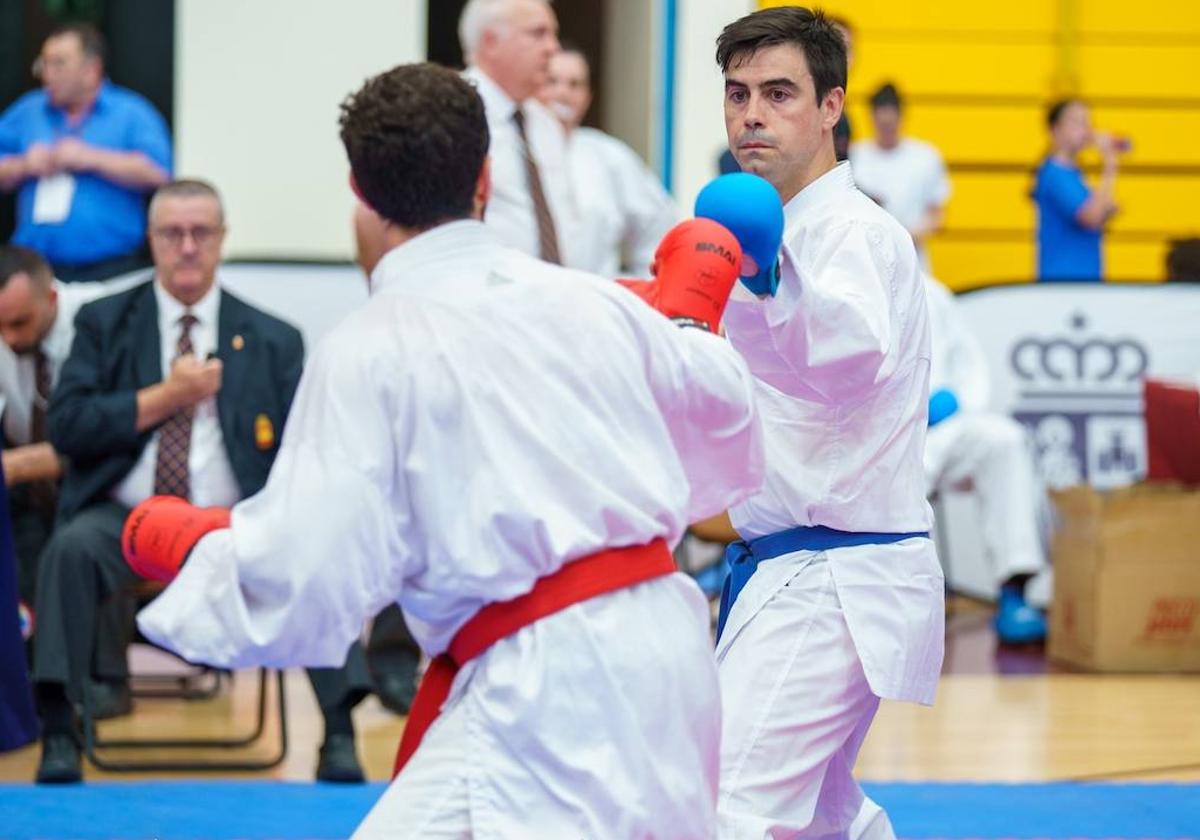 Adrián durante un combate celebrado el pasado fin de semana