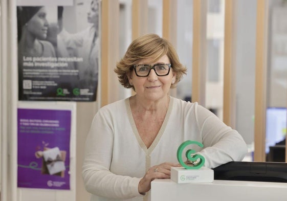 Luisa Lobete en la sede de la AECC en Valladolid