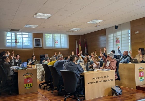 Los ediles votan uno de los puntos del orden del día
