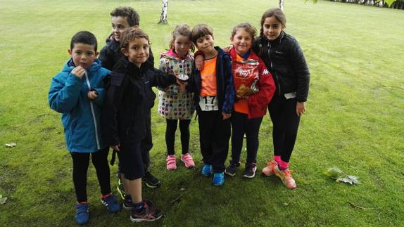 Niños de Arroyo que participaron en la prueba. 