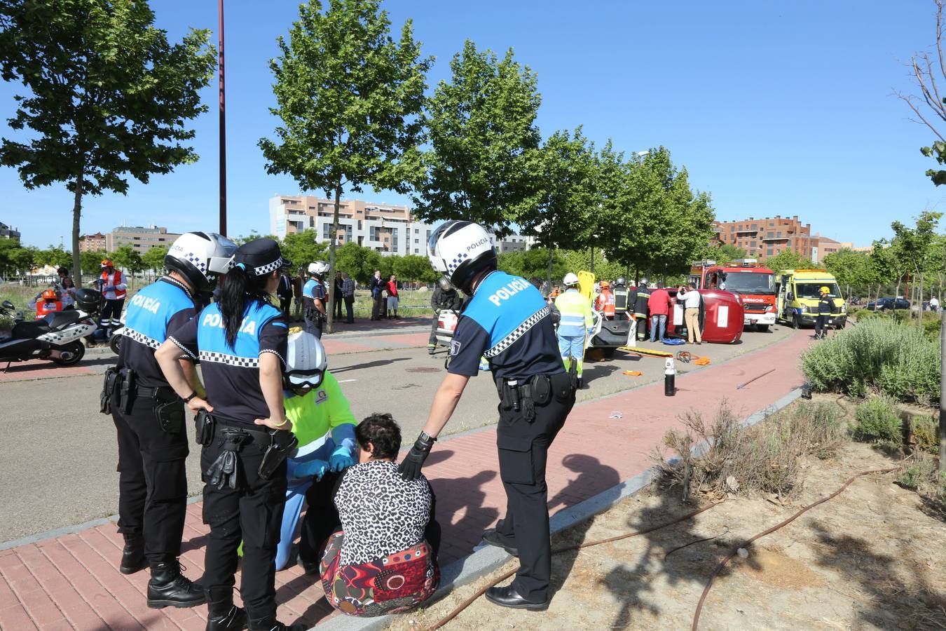 Simulacro de accidente en Villa del Prado