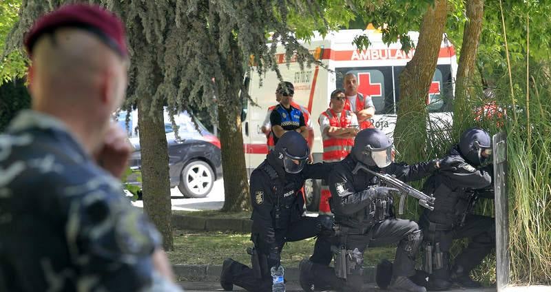 Exhibición del GEO de la Policía Nacional en Carrión de los Condes. Palencia