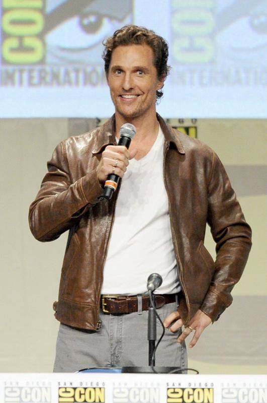 El actor Matthew McConaughey en la rueda de prensa de la Comic-Con