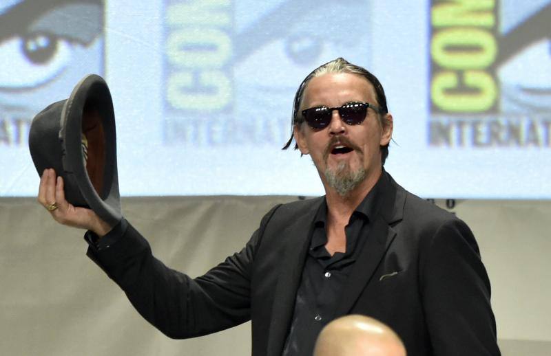 El actor Tommy Flanagan en la rueda de prensa de la serie 'Sons of Anarchy'