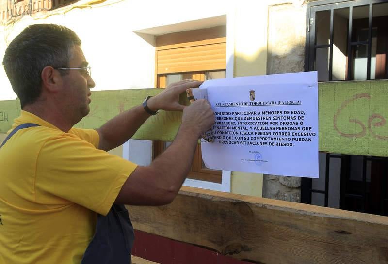 Encierro del sábado por la mañana en Torquemada (Palencia)
