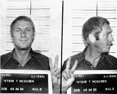 Steve McQueen. Fue detenido por conducir con exceso de velocidad.