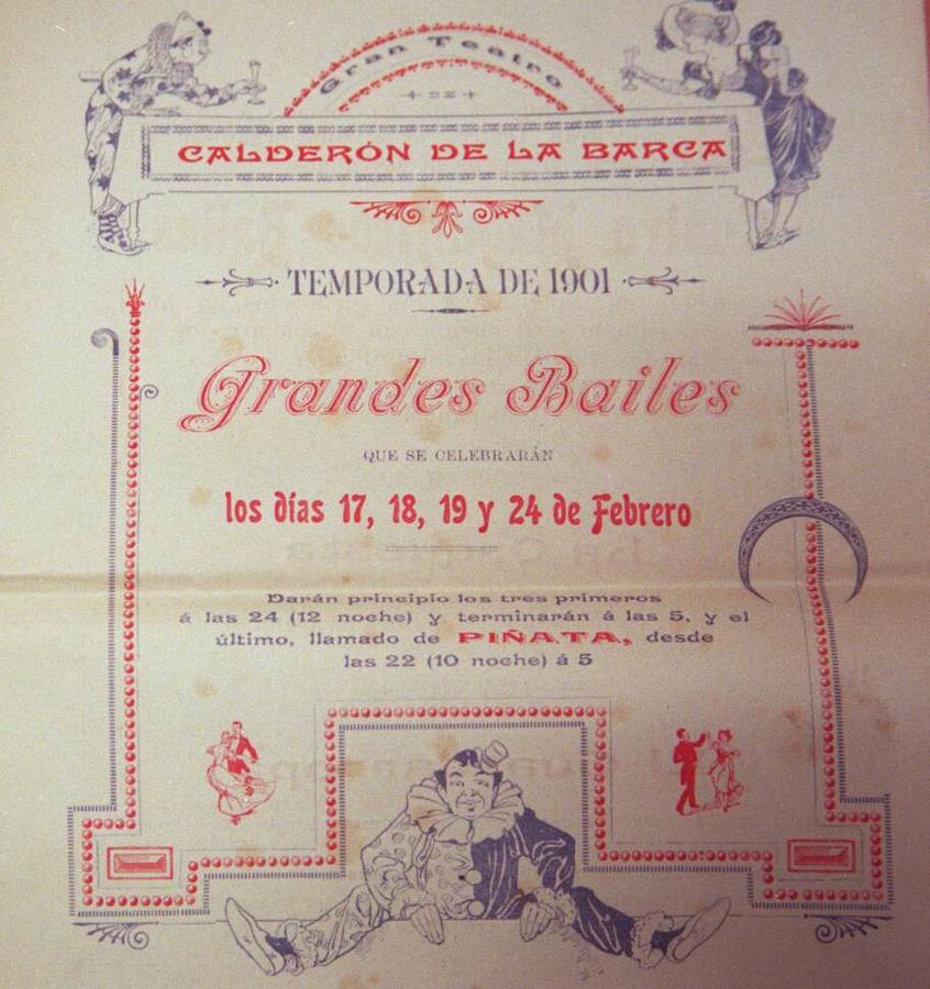 Folleto que anunciaba el baile de carnaval de 1901.