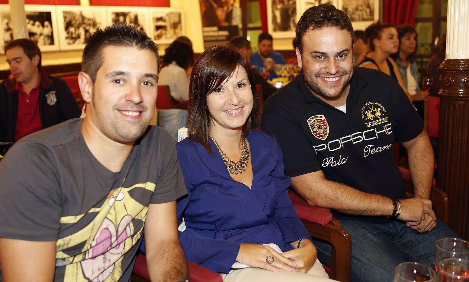 Eduardo Escribano, hostelero; Elena García, directora de SER Soria; y Fernando Boillos, profesor de Historia de Escolapios.