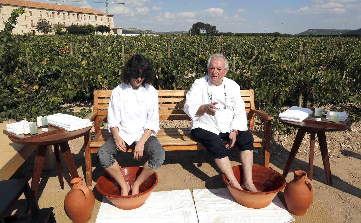 Pisada de uva en Abadía de Retuerta en Sardón de Duero (Valladolid)