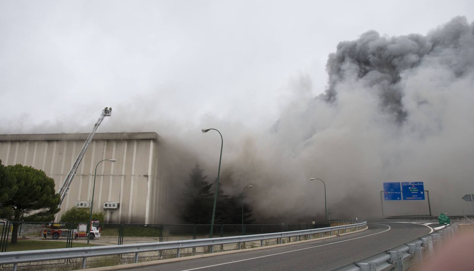 Incendio en la fábrica de Campofrio en Burgos