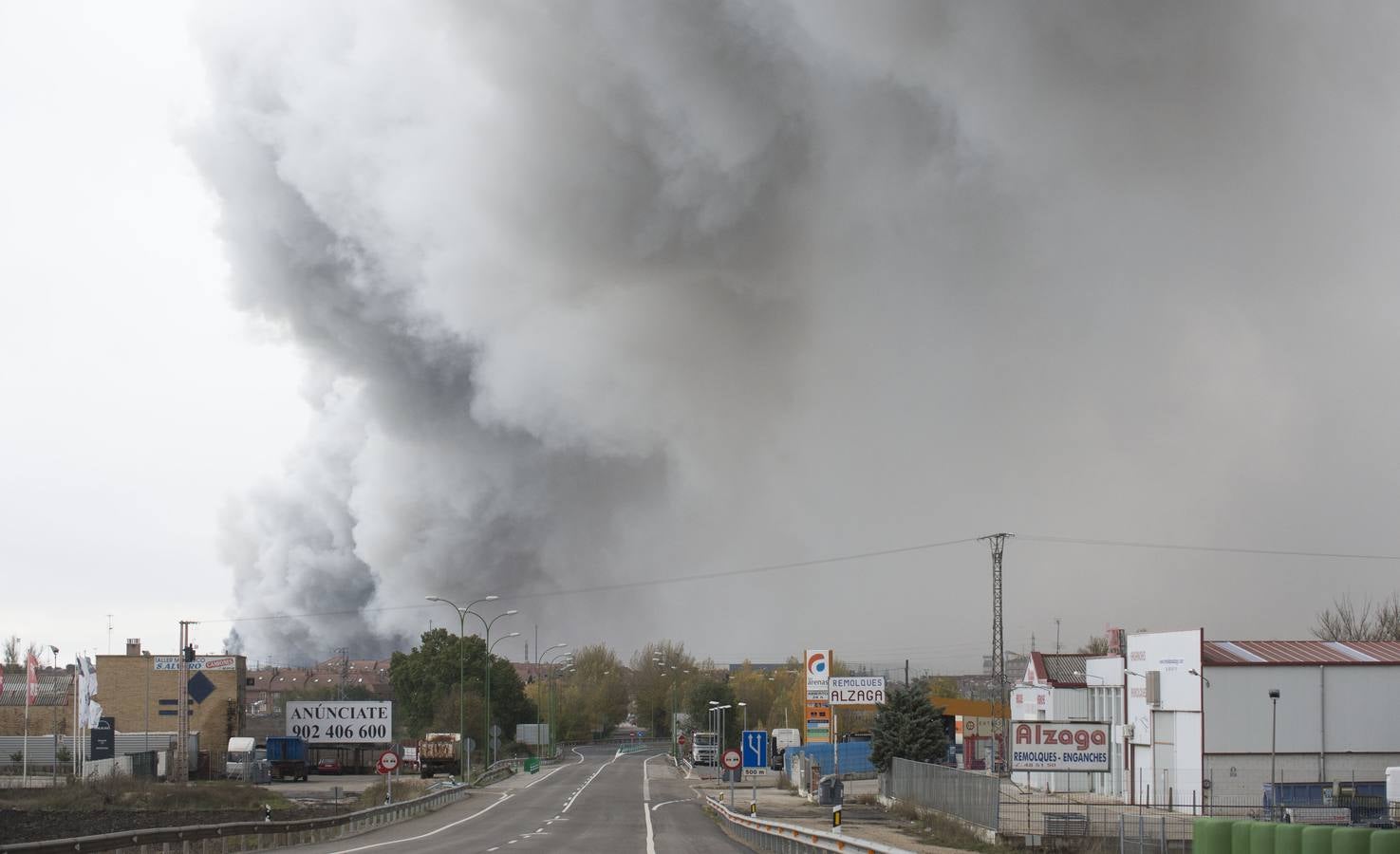 Incendio en la fábrica de Campofrio en Burgos