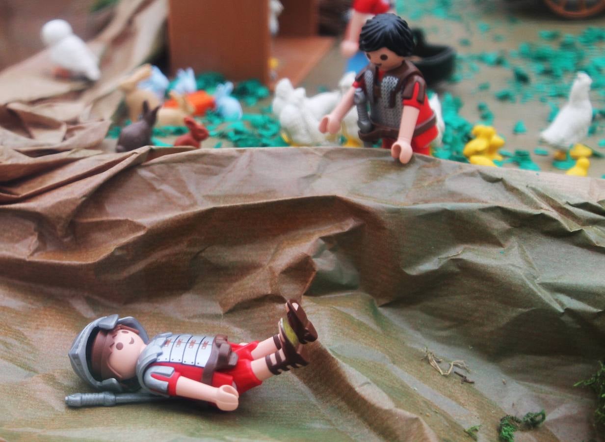 Belén con muñecos de Playmobil en la Residencia Universitaria Fuenleal de Valladolid