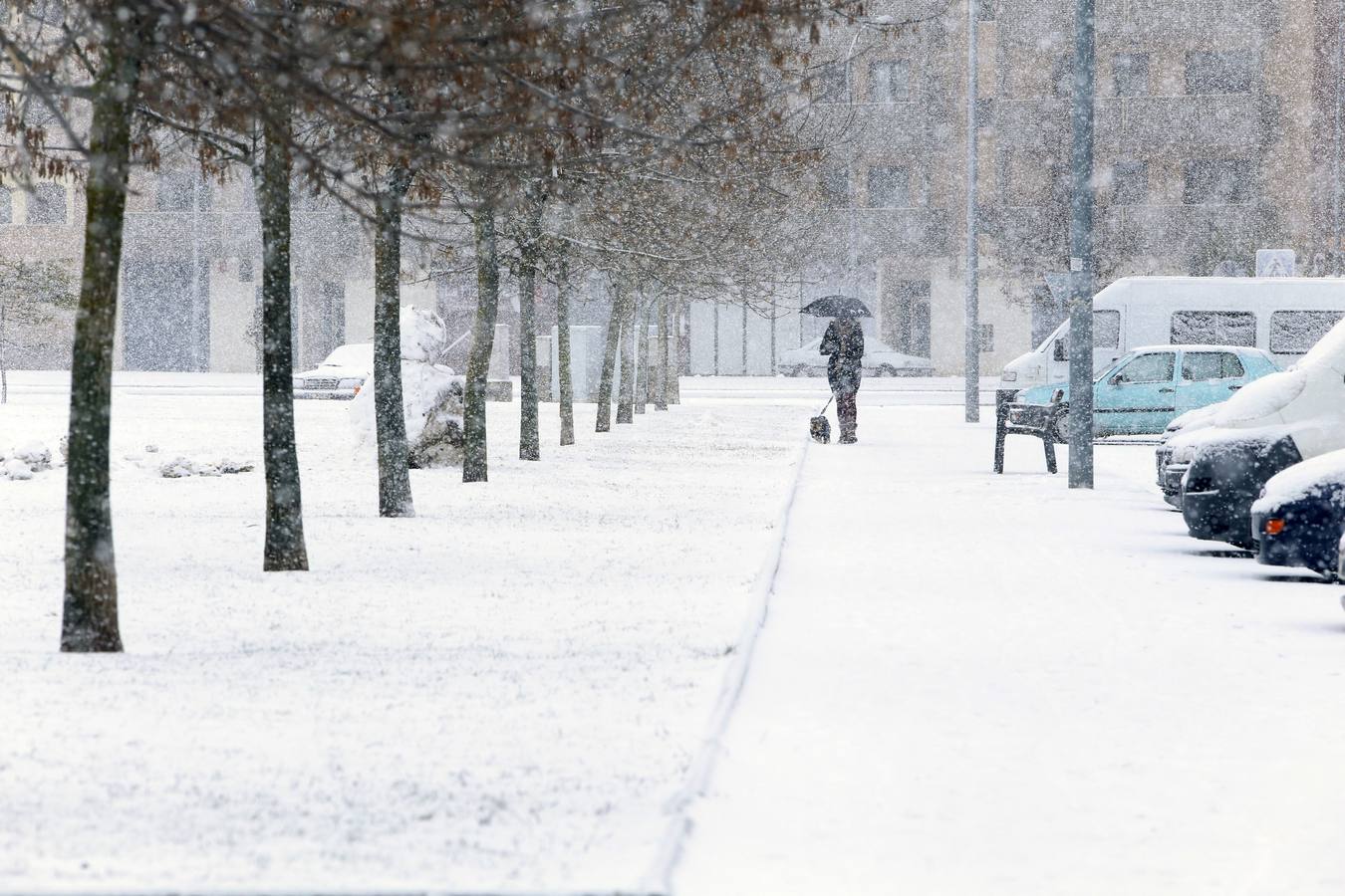 Nieve en la capital leonesa.