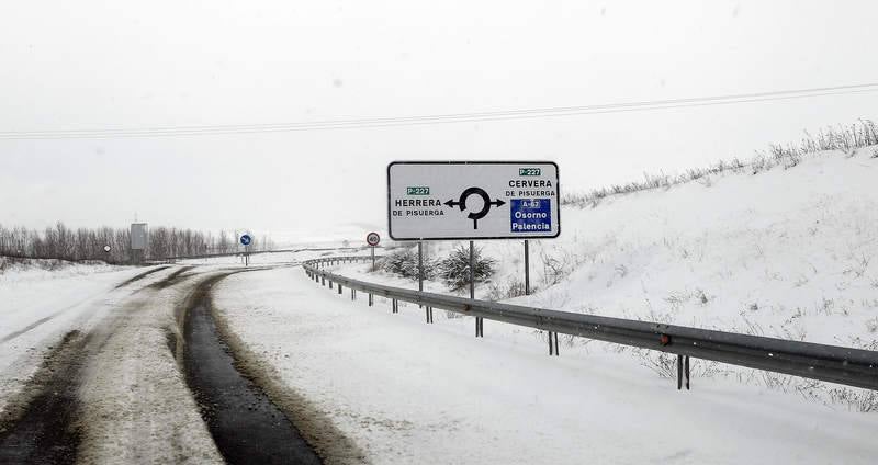 El temporal de nieve en el norte de Palencia