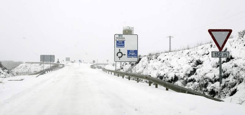 El temporal de nieve en el norte de Palencia