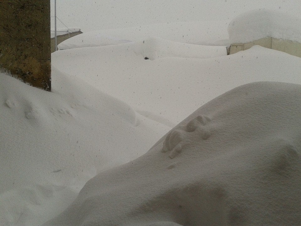Impresionante nevada en la localidad leonesa de Cofiñal
