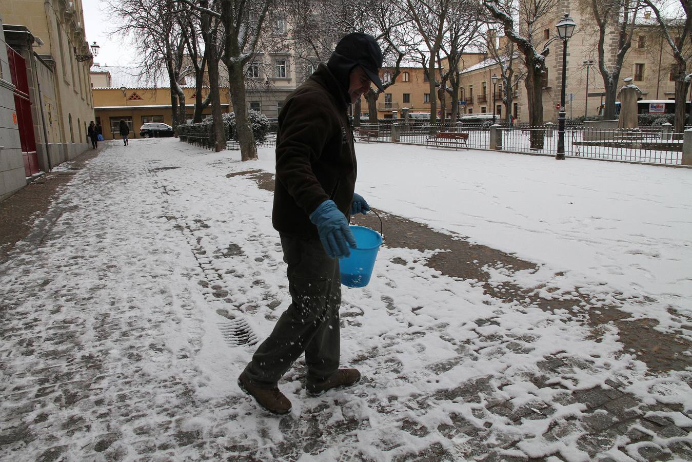 Jornada del sábado con nieve en Segovia