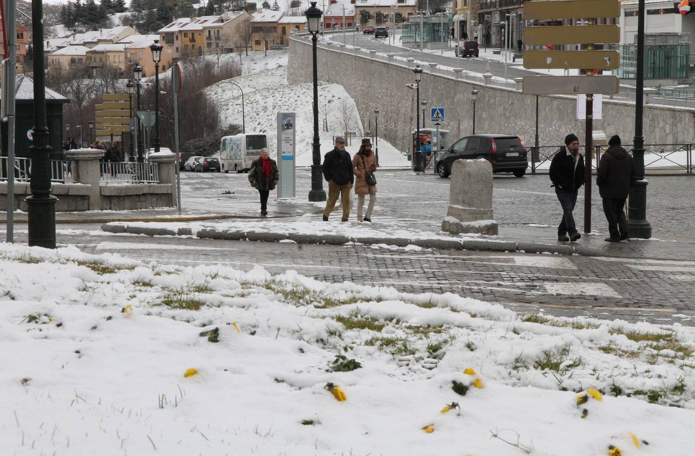 Jornada del sábado con nieve en Segovia