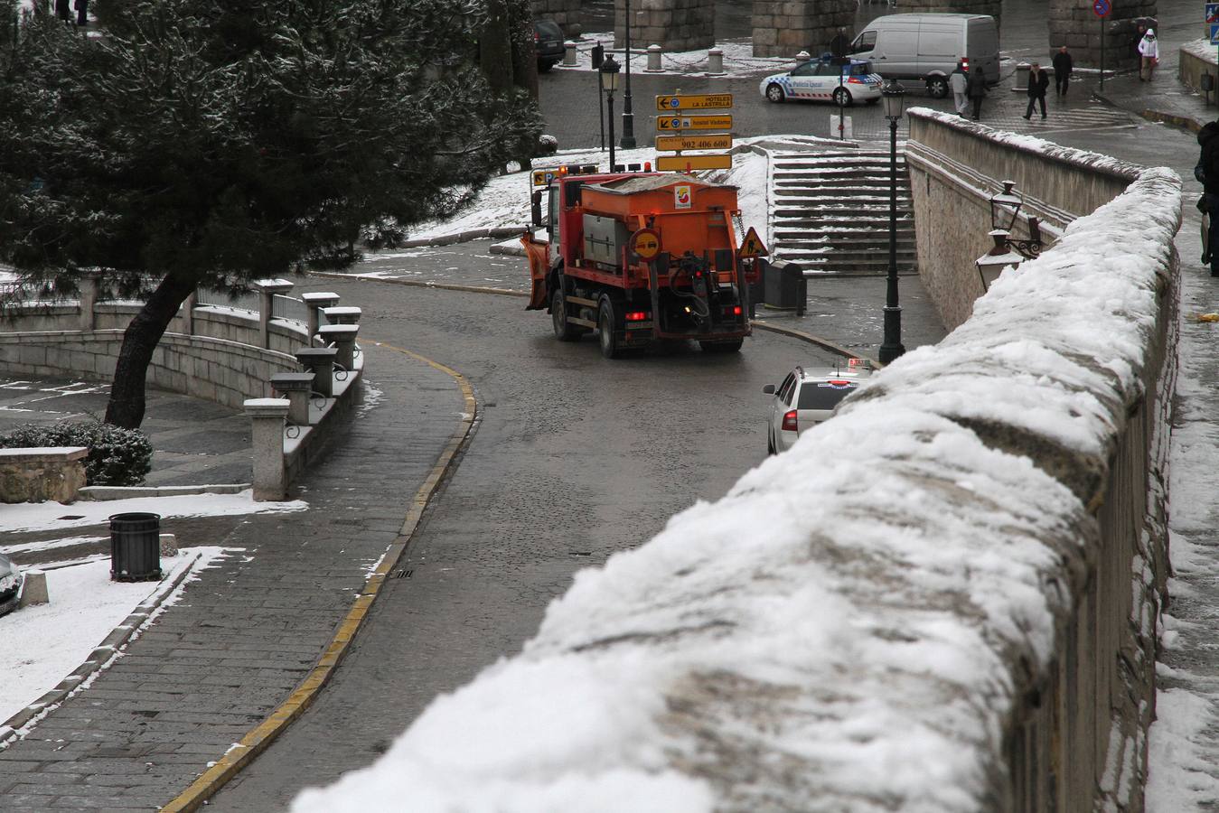 Jornada del sábado con nieve en Segovia