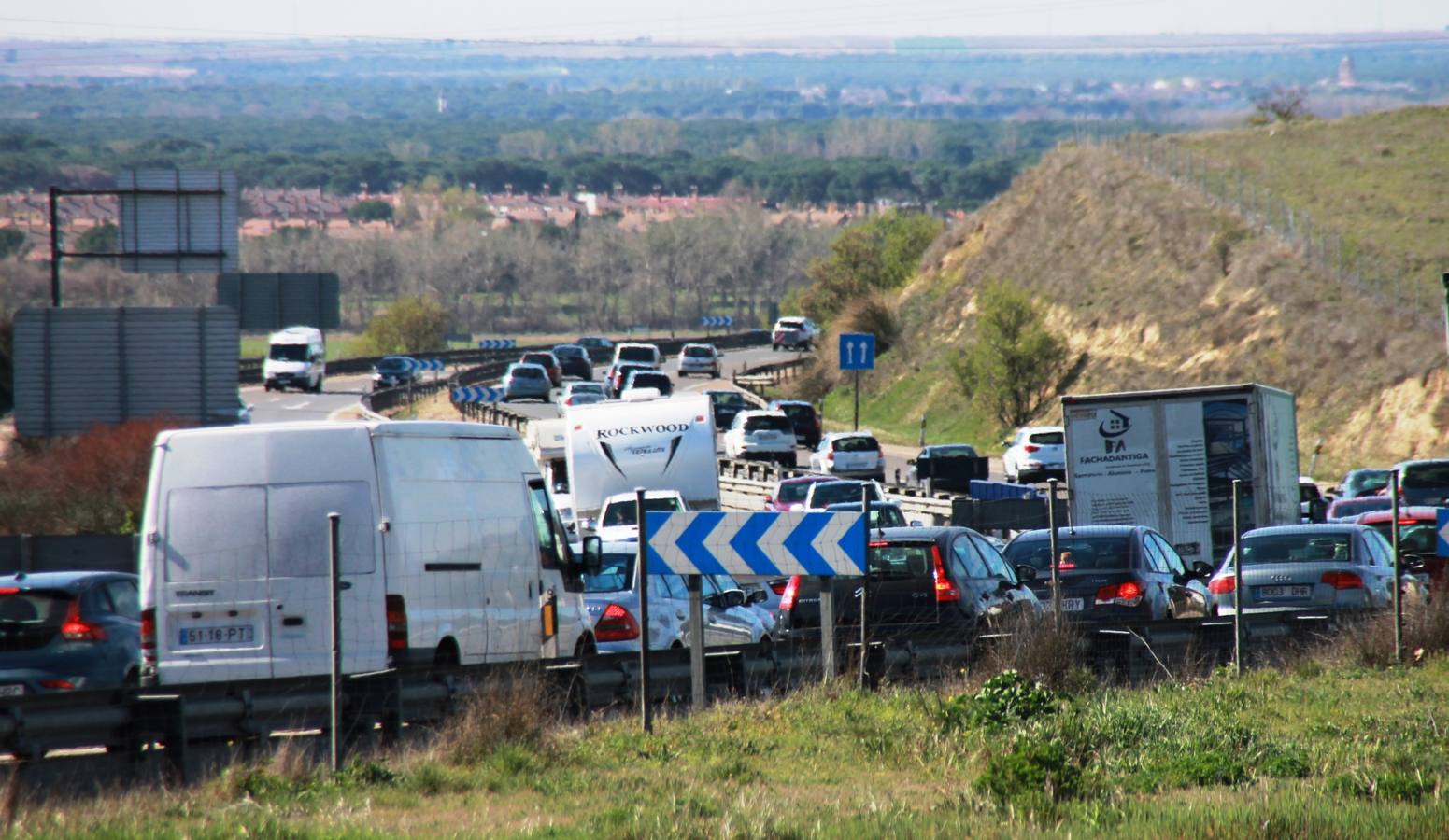 Un accidente en la A-62 a la altura de Geria (Valladolid) provoca retenciones