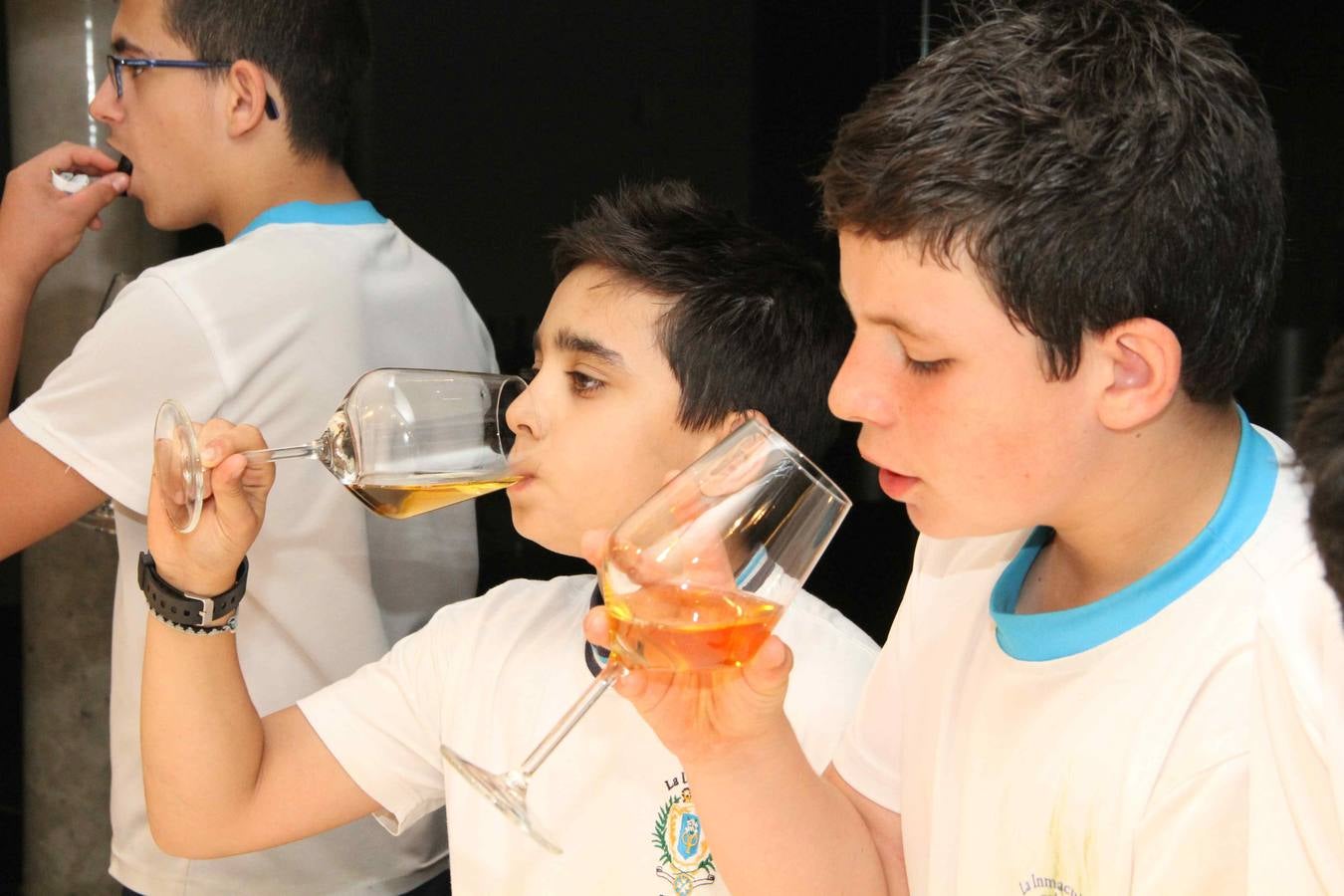 Alumnos de la Inmaculada de Peñafiel participan en un taller de poda en la bodega Cepa 21