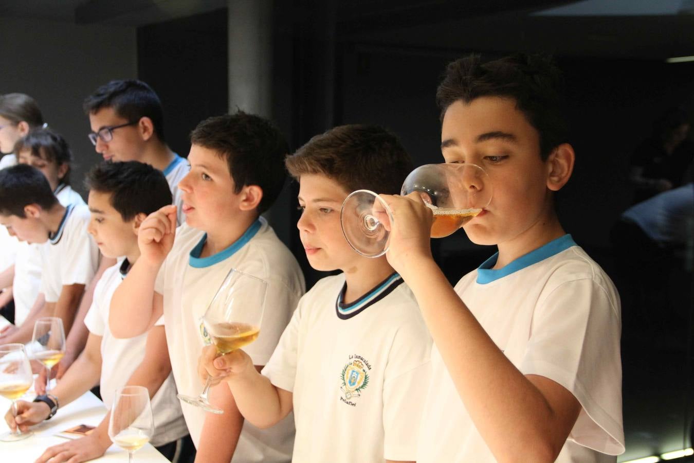 Alumnos de la Inmaculada de Peñafiel participan en un taller de poda en la bodega Cepa 21