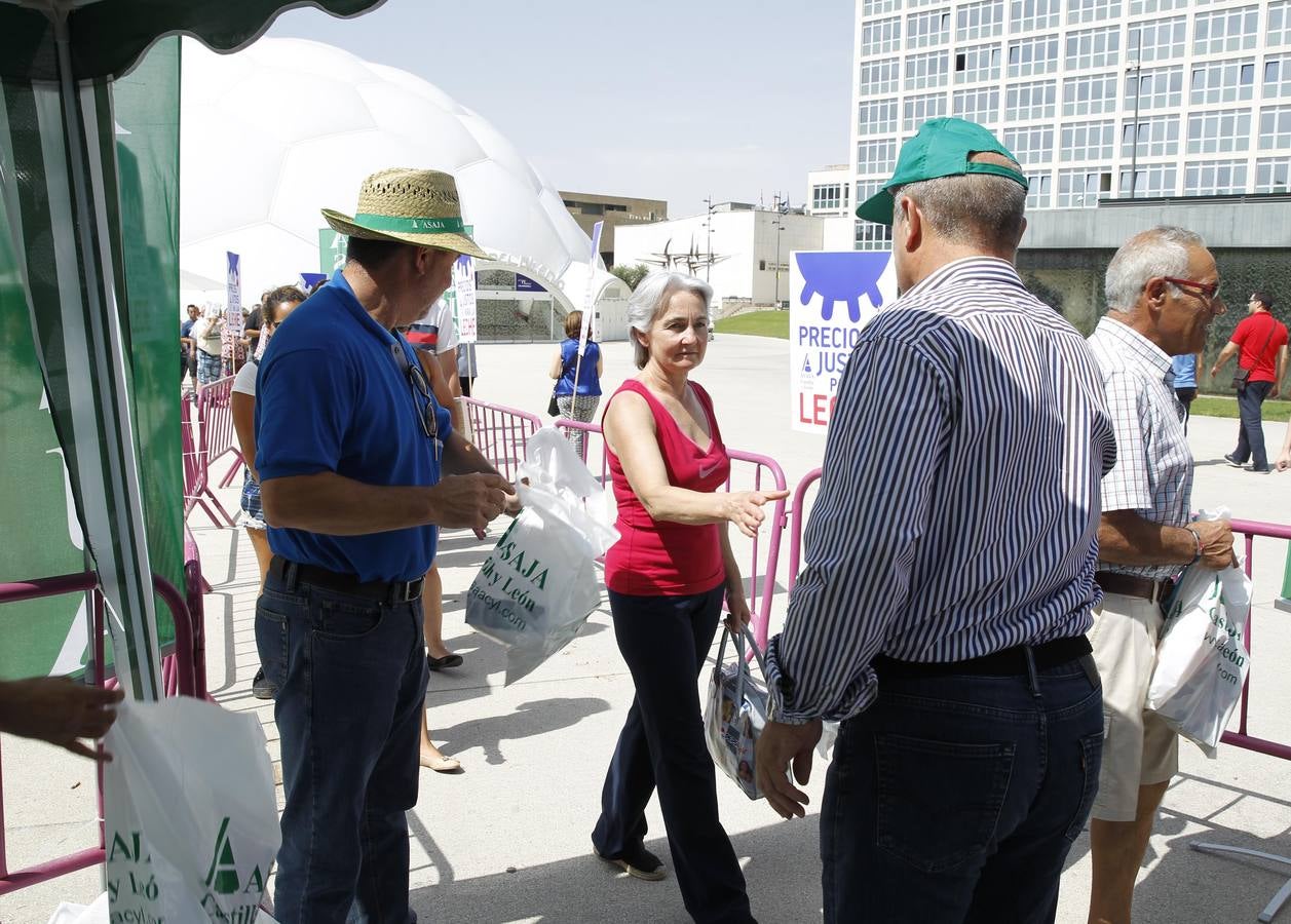 Reparto de leche en la Plaza del Milenio (Valladolid)