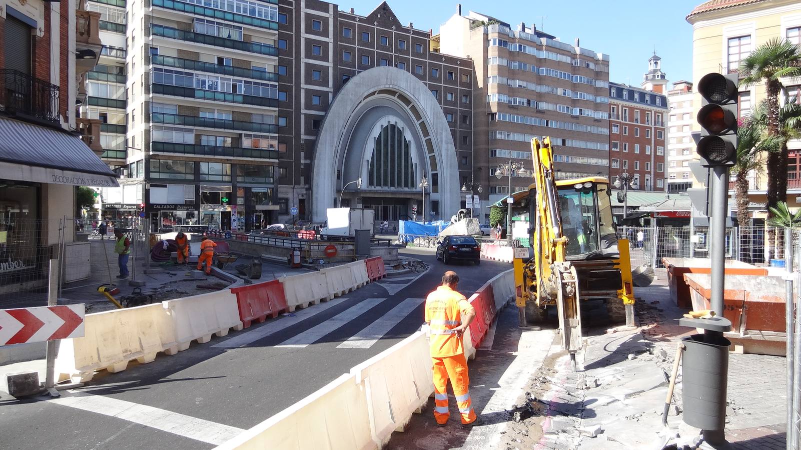 Obras en la plaza de España para modificar los pasos de peatones