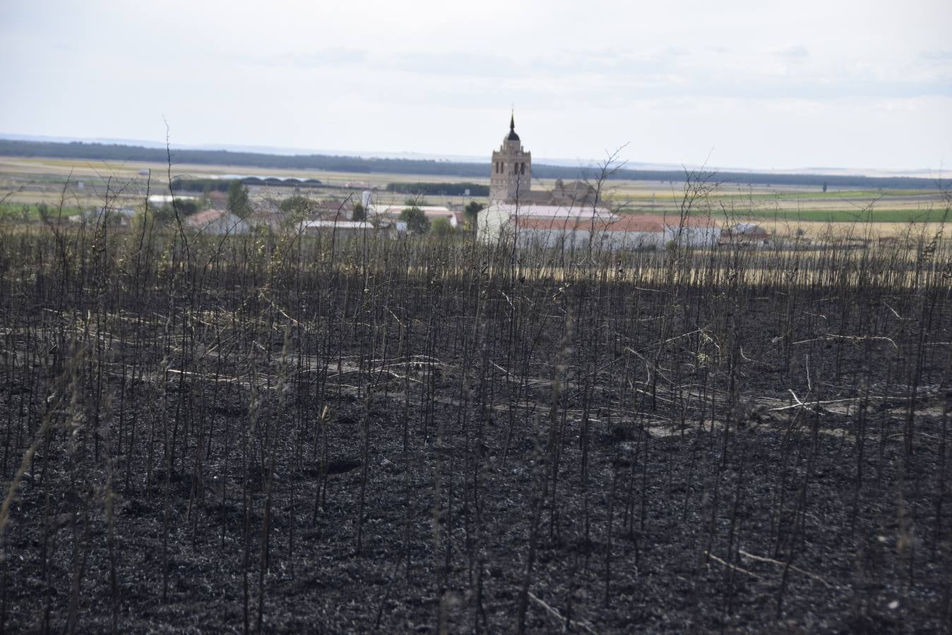 Incendio en la localidad vallisoletana de Puras, cerca de Segovia