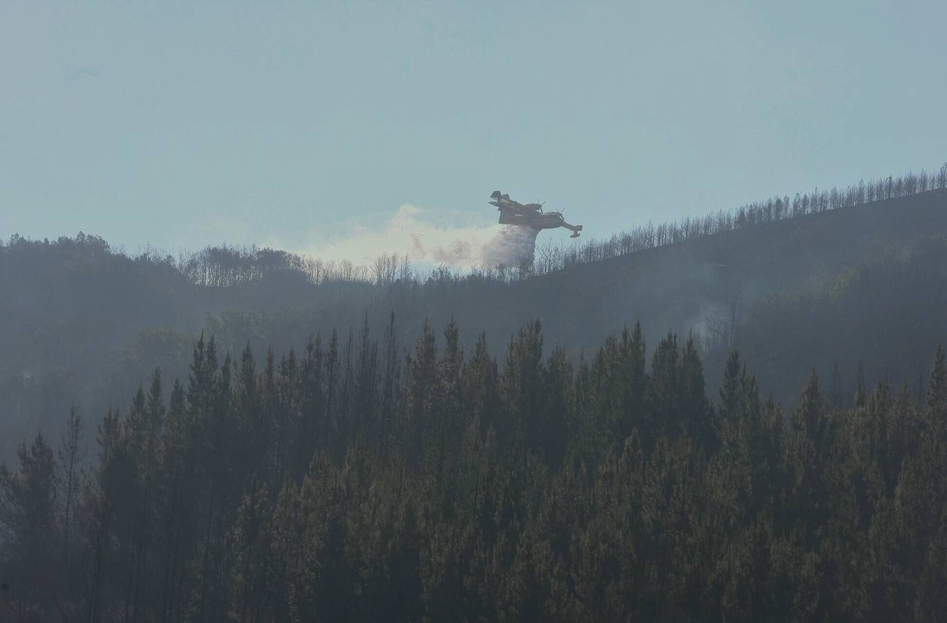 Incendio en la localidad de Vega de Espinareda (León)