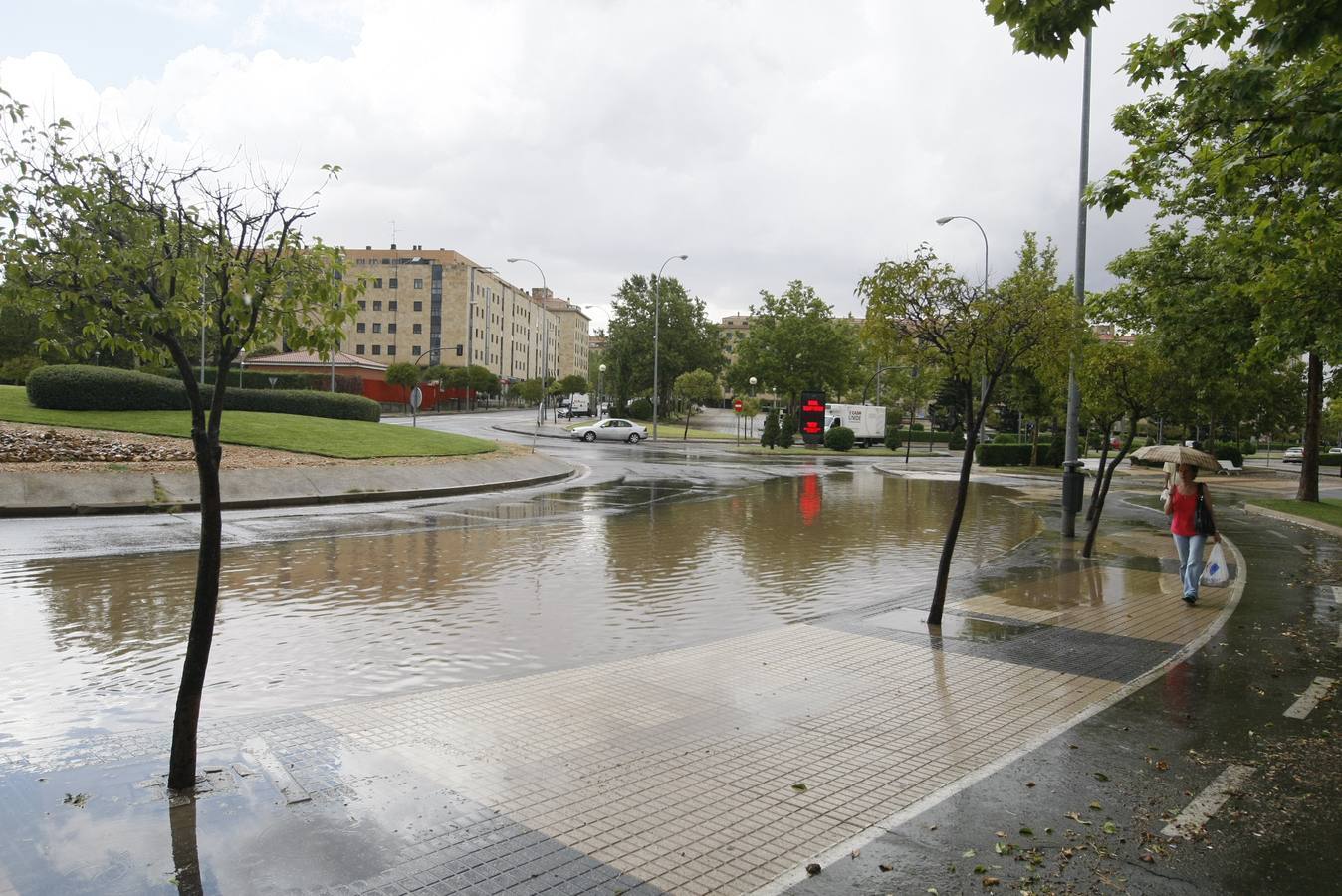 Una fuerte tormenta provoca inundaciones en Salamanca