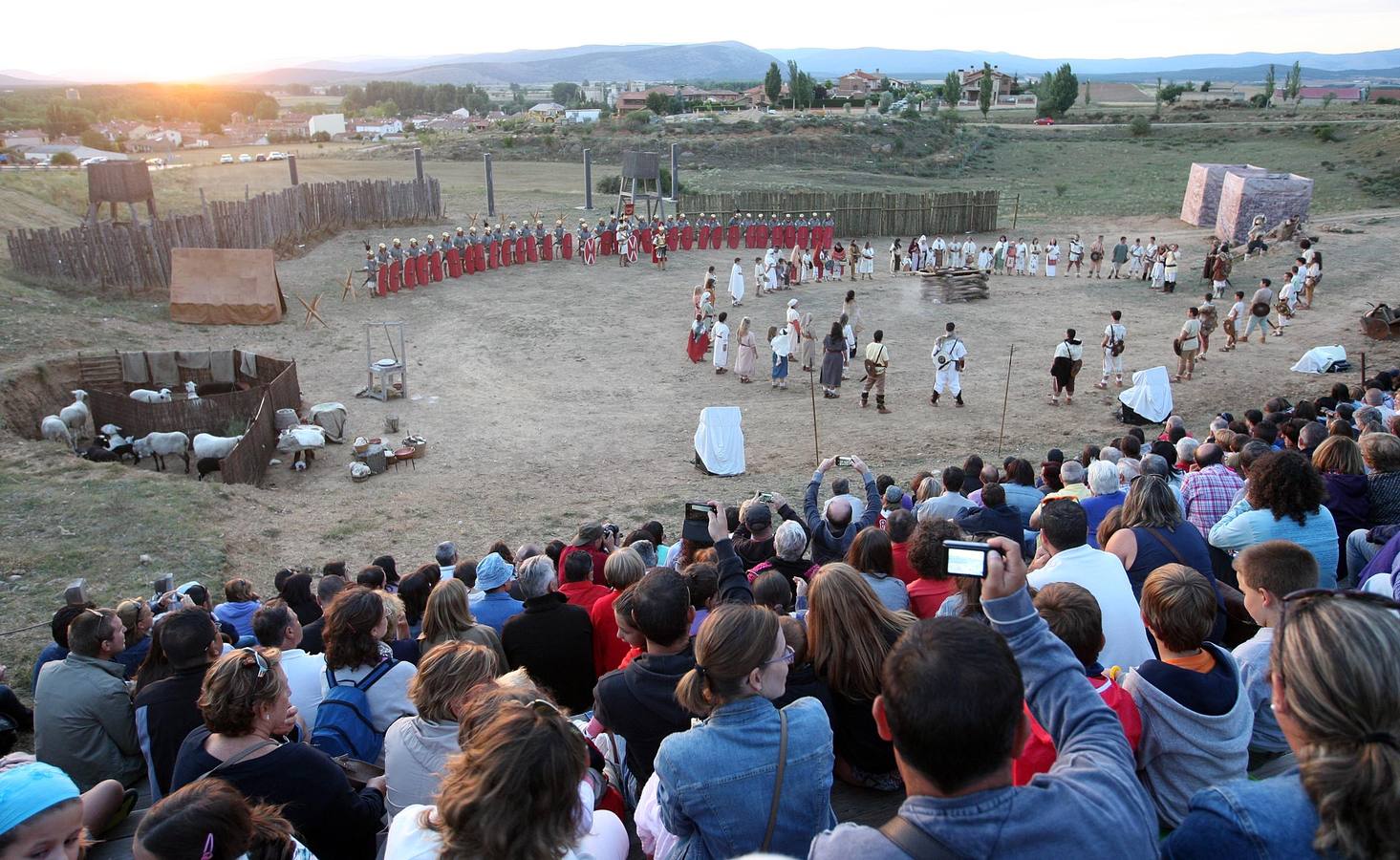Representación del cerco de Escipión a Numancia.
