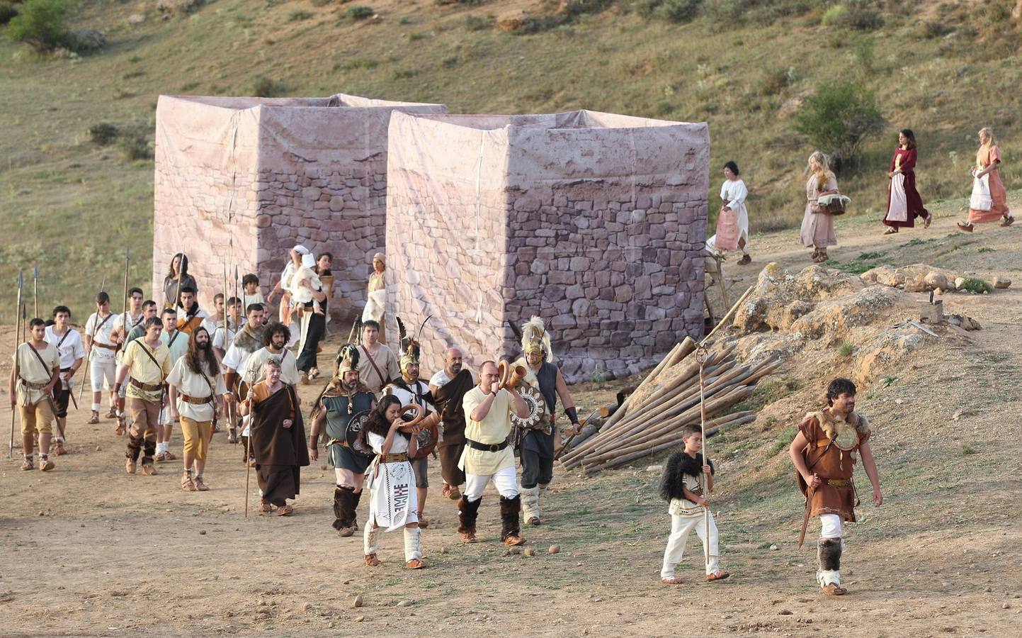 Representación del cerco de Escipión a Numancia.