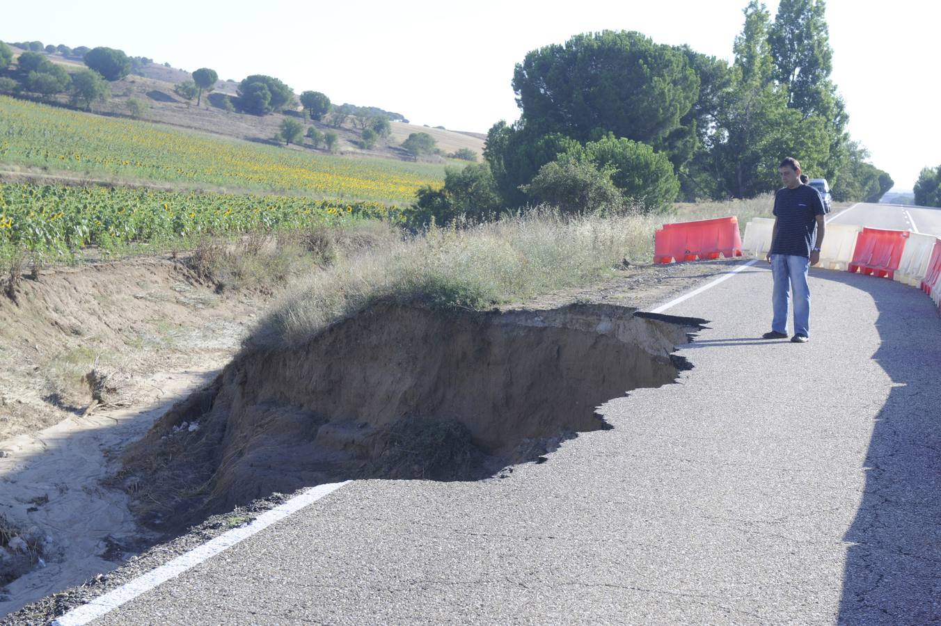 Daños ocasionados por el pedrisco en Castronuño (Valladolid)