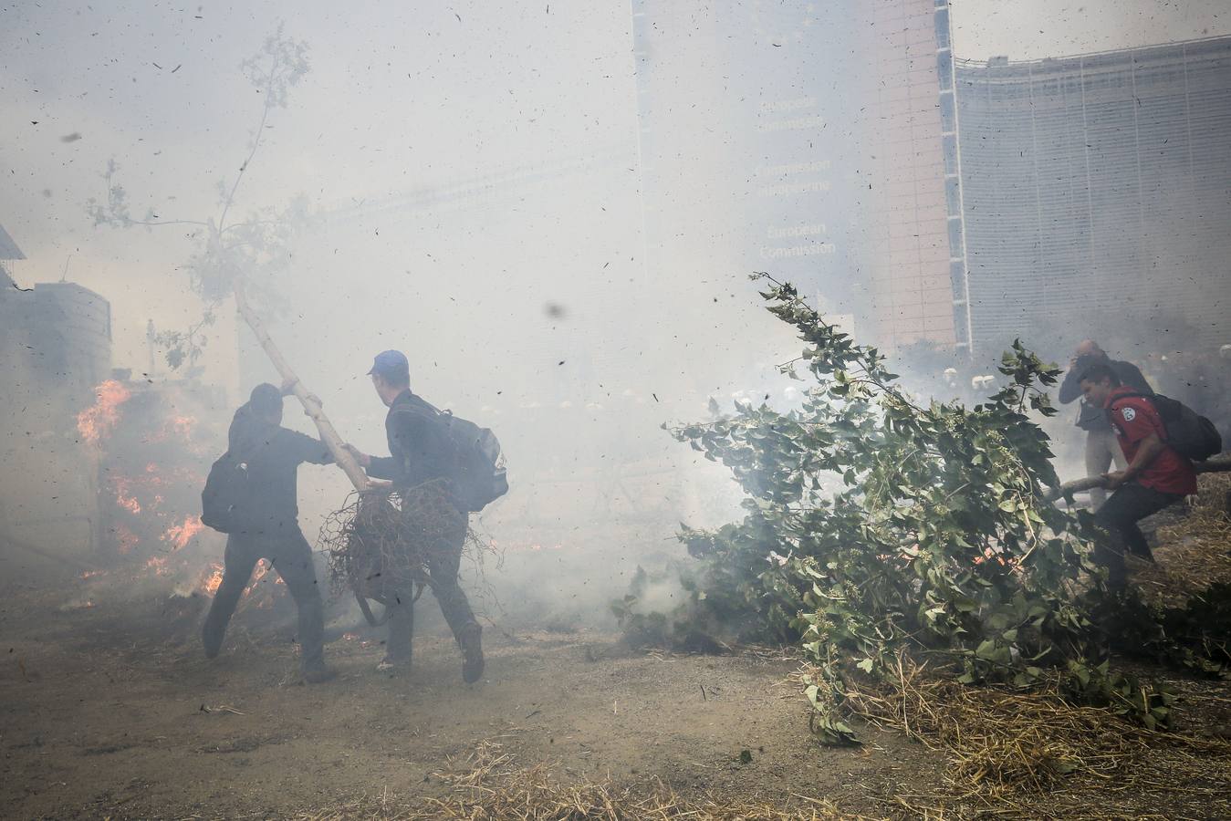 Miles de agricultores protestan en Bruselas contra la crisis del sector lácteo
