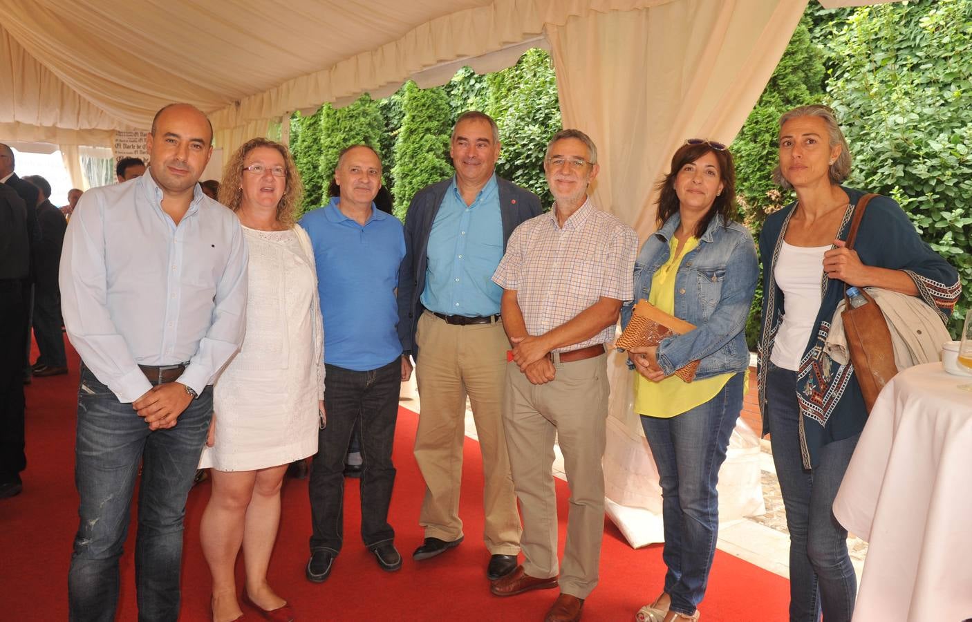 La ejecutiva de UGT Castilla y León. Óscar Lobo, Carmen Campelo, Faustino Temprano, Evelio Angulo, Agustín Prieto, Nuria Pérez y Nuria González.