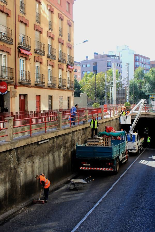 Atascos por las obras en el túnel de Labradores