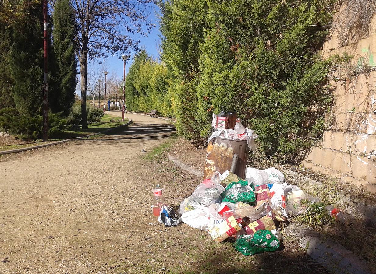 Restos de botellón en Parquesol