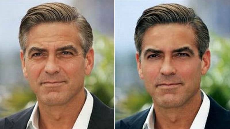 George Clooney aparece mucho más joven tras pasar por el Photoshop.