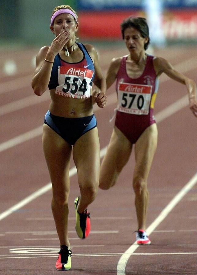 24.07.99 Marta Domínguez vence en la final de los 5.000 metros del Campeonato de España de Atletismo en Sevilla.